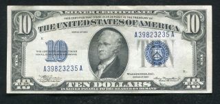 Fr.  1701 1934 $10 Ten Dollars Blue Seal Silver Certificate Extremely Fine,
