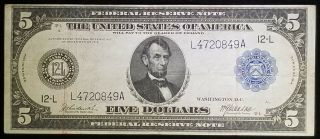 Series 1914 Large $5 Five Dollar Federal Reserve Note Fr 888