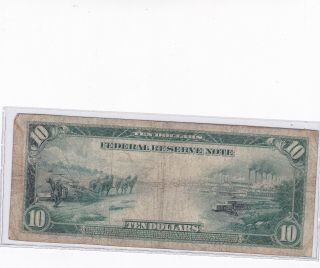 Series 1914 Ten Dollars Federal Reserve Note $10 Large Size Note 2