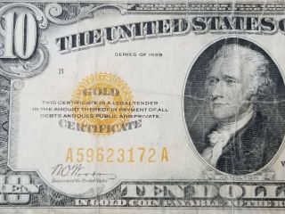 Series 1928 $10 Gold Certificate Note