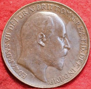 1908 Great Britain One Penny Foreign Coin