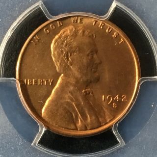 1942 - S 1c Rd Lincoln Wheat One Cent Pcgs Ms66rd  35750725