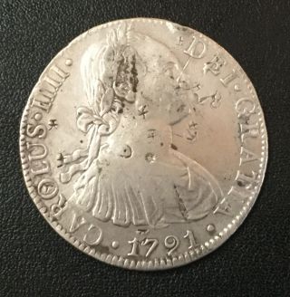1791 Spanish - Mexico 8 Reales Silver Coin