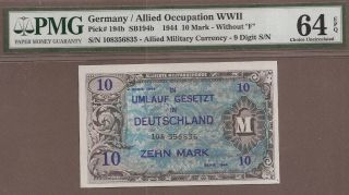 Germany: 10 Mark Banknote,  (unc Pmg64),  P - 194b,  1944,