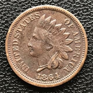1864 Indian Head Cent One Penny 1c Better Grade 18002