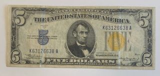 1934 A $5 North Africa Silver Certificate Emergency Issue Banknote