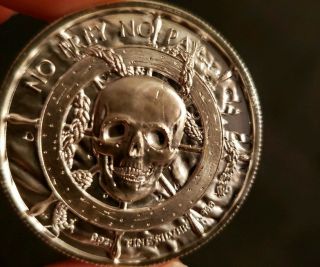 Privateer Series Ultra High Relief 2 Oz Silver " No Prey No Pay " Octopus Pirate