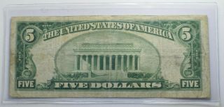 1929 $5 US National Currency First National Bank Shippensburg Charter 834 2