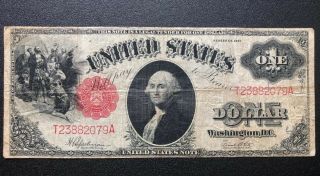 Fine Series Of 1917 $1 One Dollar Large United States Note Red Seal Us Note Bill
