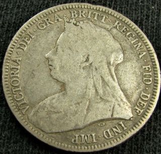 1893,  1895 Great Britain Shillings,  Queen Victoria, .  925 Silver 2