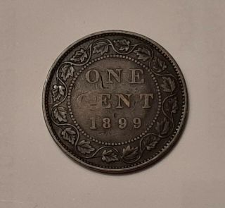 1899 Canada Large One Cent Coin (95 Copper) - Queen Victoria