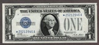1928 A $1.  00 Silver Certificate Star Note,  Au,