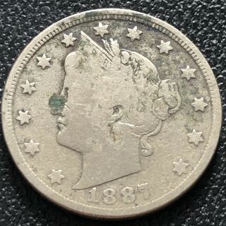 1887 Liberty Head Nickel 5c Better Grade Rare 17203
