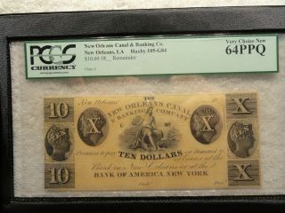 18_ " S $10 Orleans Canal & Banking Co.  Pcgs Very Choice 64 Ppq