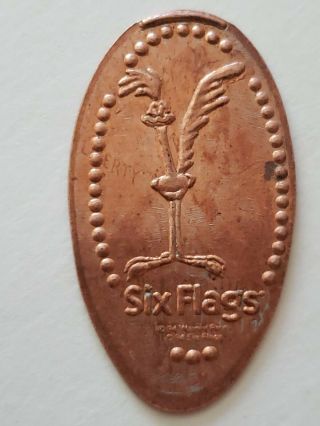Six Flags Roadrunner Pressed Penny Elongated Smashed