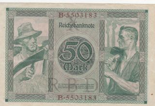 50 MARK VERY FINE BANKNOTE FROM GERMANY 1920 PICK - 68 2