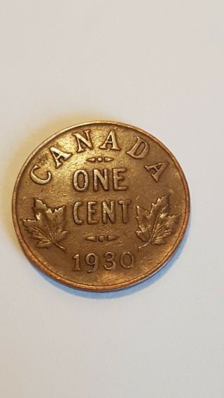 Canada 1 Cent 1930 George V Canadian Penny Copper Coin Small Cent