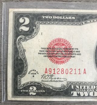 Series 1928 B $2 Two Dollar Legal Tender Note FR - 1503 BA9 2