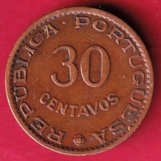 Portuguese India Goa - 1958 - 30 Centavos - Rare Coin C48