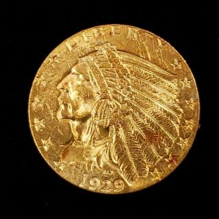 1929 Us American Indian Head Quarter Gold Eagle $2.  5 Collector Coin 1ihqe2951