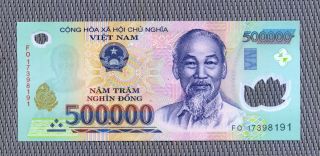 1 Note Printed 2017 500,  000 500 000 500.  000 Dong Vietnam Polymer Banknote