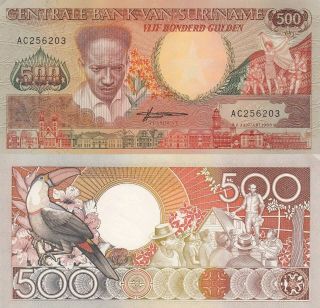 Suriname 500 Gulden (1988) - Toucan/p135b Unc