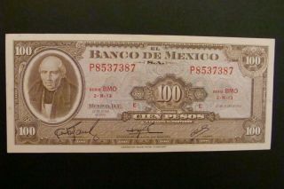 Mexico 100 Pesos 1972 Crisp Au/unc