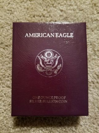 1990 American Eagle One Ounce Proof Silver Bullion Coin And