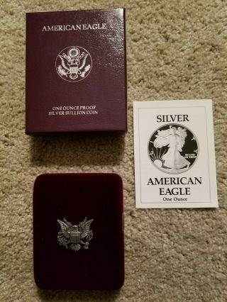 1990 American Eagle One Ounce Proof Silver Bullion Coin and 2
