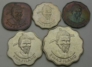 SWAZILAND 1,  2,  5,  10,  20 Cents 1974 - 5 Coins.  - 501 2