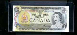 Scarce 1973 Bank Of Canada $1 2 Digit Radar Unc Bl45
