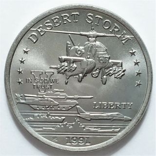 1991 Hutt River Province 5 Dollars Ah64 Apache Helicopter Desert Storm Medal