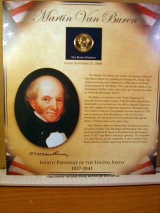 Martin Van Buren United States Presidents Coin Postal Commemorative Society