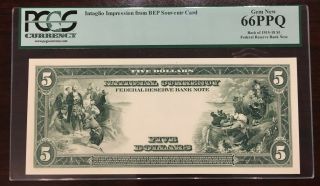 1915 - 18 $5 Bep Intaglio Impression Pcgs Gem 66 Ppq Federal Res.  Note