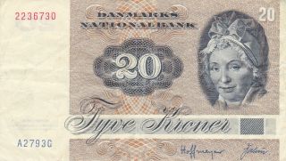 Denmark 20 Kroner Note 1979 - 88 Series