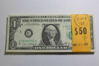 Pack Of 50 1969 D Philadelphia $1 Notes Consecutive Order Crisp Unc 51