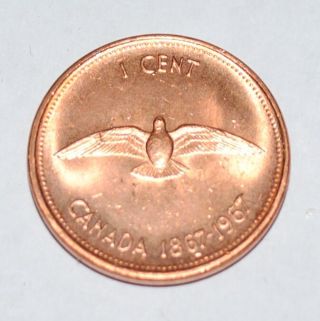1967 1 Cent Canada Copper Uncirculated Canadian Centennial Penny