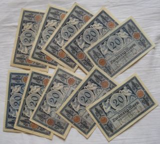 36 x 20 Mark Reichsbanknote from German Land 1915, .  in to UNC/aUNC 3
