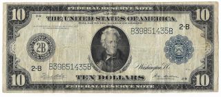 U.  S.  1914 $10 Dollar Bill Large Note