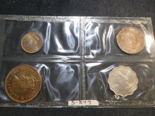 U49 British Africa Mauritius 1953 - 1956 4 Coin Set