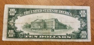 1934 A $10 Dollar Silver Certificate North Africa US Currency Paper Money Bill 2