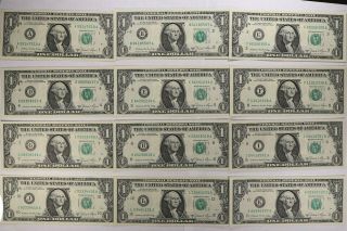 1981 A $1 Federal Reserve Note District Set Choice Cu Crisp Unc Fr.  1912 (510a)