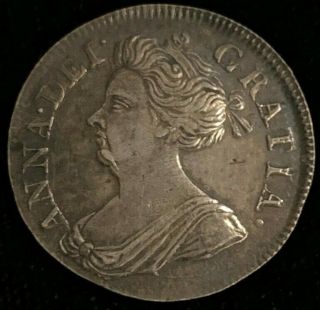 Rare 1713 Uk Great Britain Queen Anne 4 Pence Maundy Silver Coin Blot 105