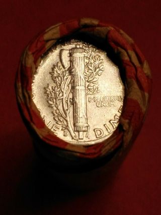 Roll Of Wheat Pennies ➕ 2 Silver Mercury Dimes 1 Is A D