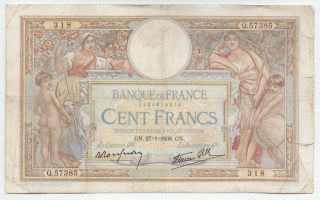France 100 Francs 1938,  P - 86