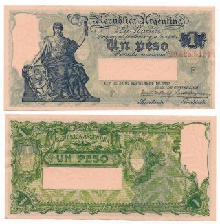 Argentina Note 1 Peso (1934) M.  Gil - Mignaquy B 1565 Suffix F P 243c Vf,