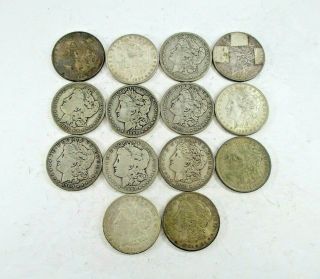 14 U.  S.  Morgan Silver $1 Dollar Coins Date Range 1882 - 1921 Good To Extra Fine