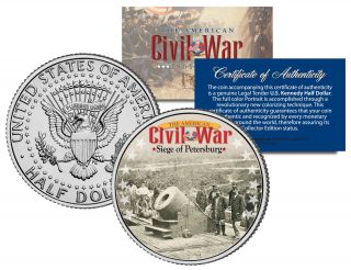 American Civil War Siege Of Petersberg Jfk Half Dollar Us Colorized Coin