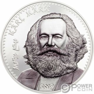 Karl Marx 1 Oz Silver Coin 1000 Togrog Mongolia 2019
