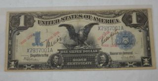 1899 Us $1 Dollar Large Bill Silver Certificate " Black Eagle " U.  S.
